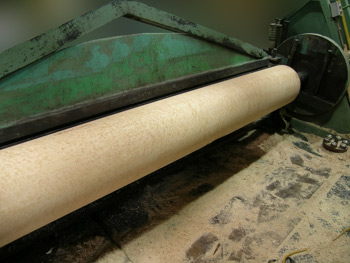 flame birch on lathe